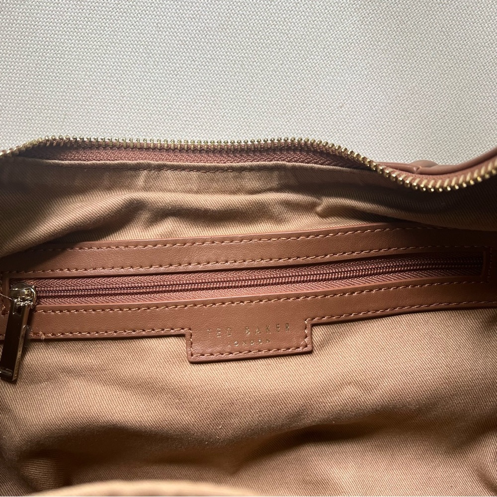 Ted Baker London Twilila Twisted Handle Leather Hobo Shoulder Bag Brown - Picture 5 of 8